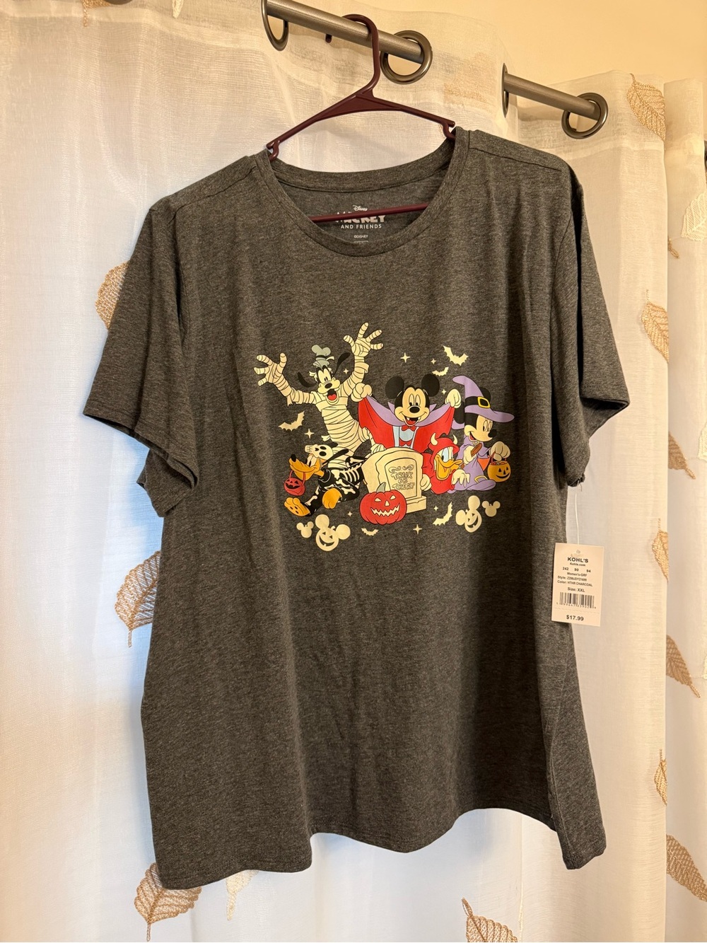 Disney Gray Halloween Graphic Short-Sleeve Tee